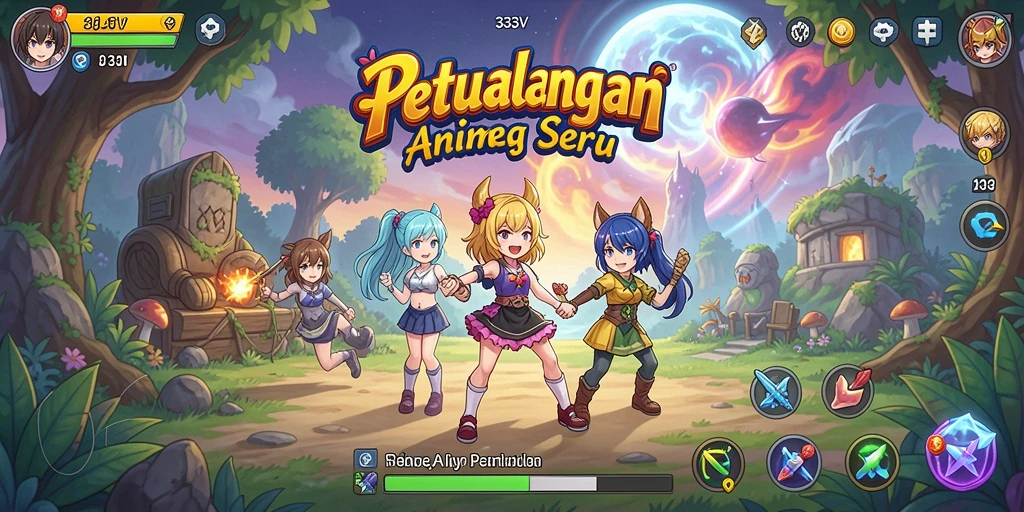 Screenshot gameplay 333V menampilkan aksi seru di dunia anime.