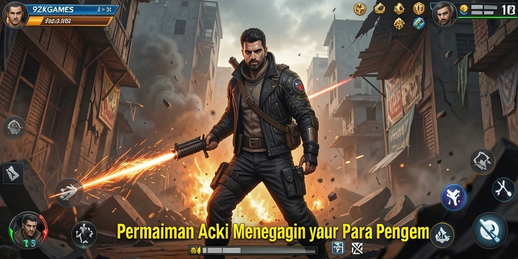 Gameplay action intens di 9ZKGAMES dengan grafis memukau.