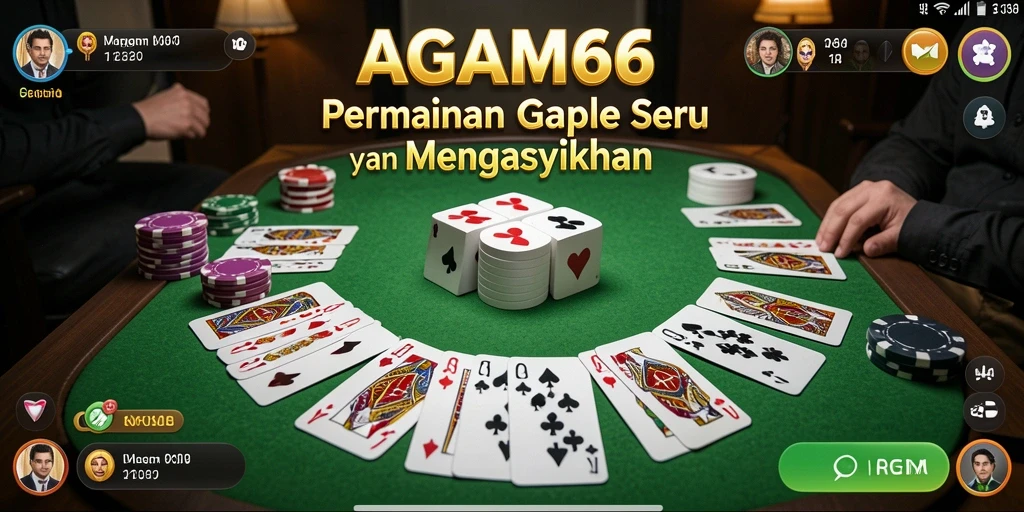 Screenshot AGAM66 menampilkan pemain tengah melakukan permainan Gaple.