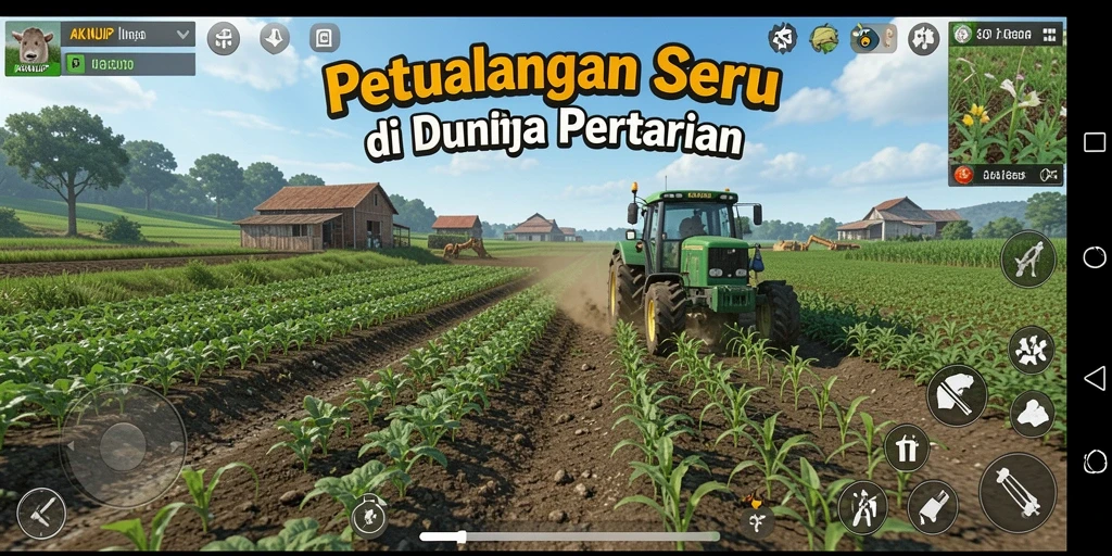 Tangkapan layar menampilkan pengalaman seru di ladang pertanian.