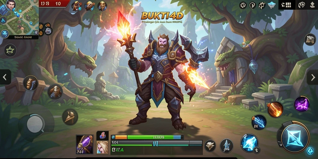 Screenshot gameplay BUKTI4D menunjukkan pertarungan epik di dunia MMORPG.