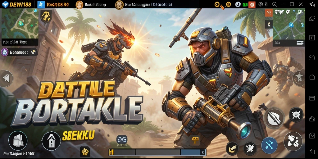 Screenshot gameplay <strong>DEWI188</strong> dengan aksi pertarungan Battle Royale yang mendebarkan.