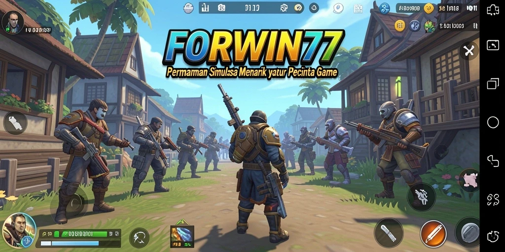 Tampilan permainan FORWIN77 yang menarik dan interaktif.