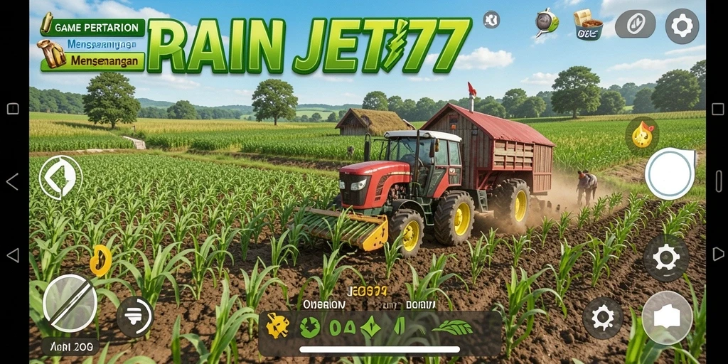 Screenshot JET77 menunjukkan keseruan gameplay bertani.