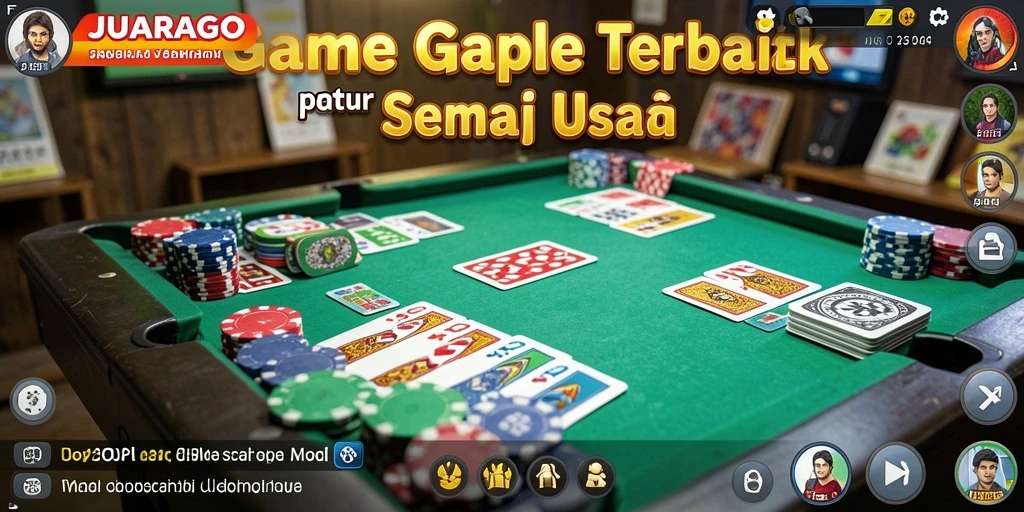 Tampilan gameplay JUARAGO dengan suasana Gaple yang mengasyikkan.
