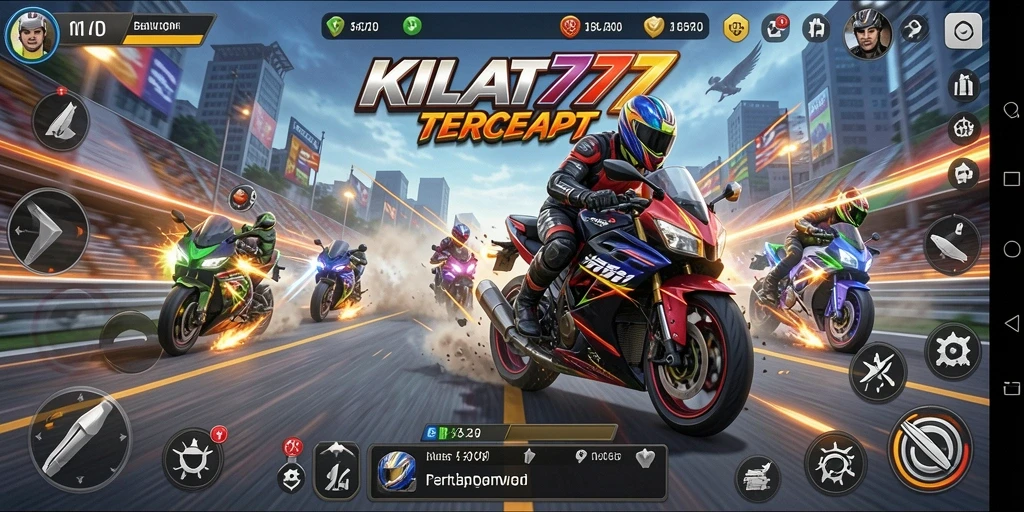 Screenshot KILAT777 menampilkan aksi balapan motor yang mendebarkan.