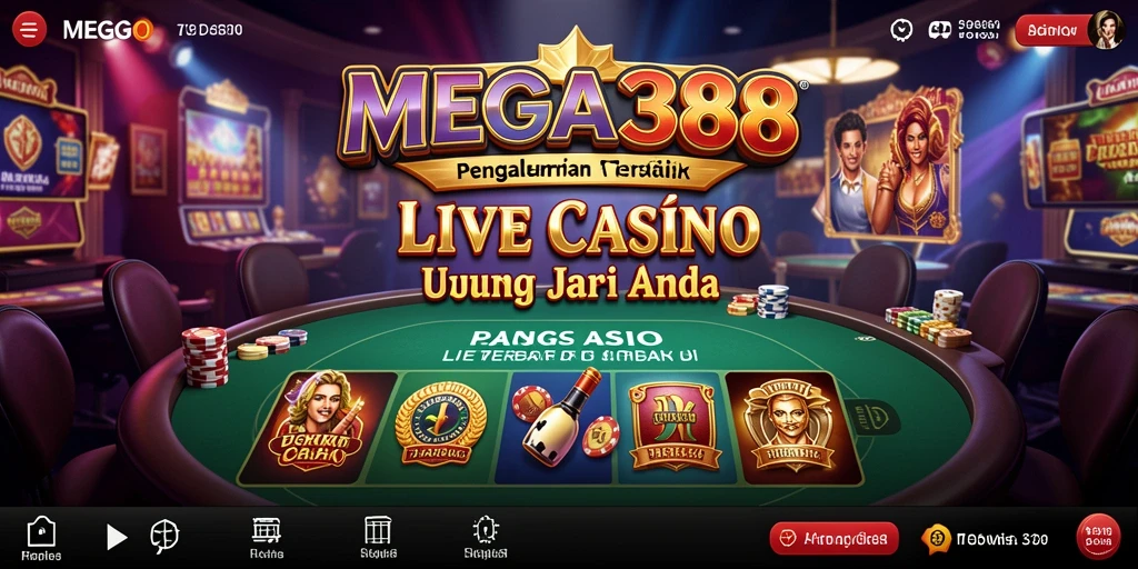 Tampilan menarik dari permainan Live Casino MEGA388 dengan dealer profesional.