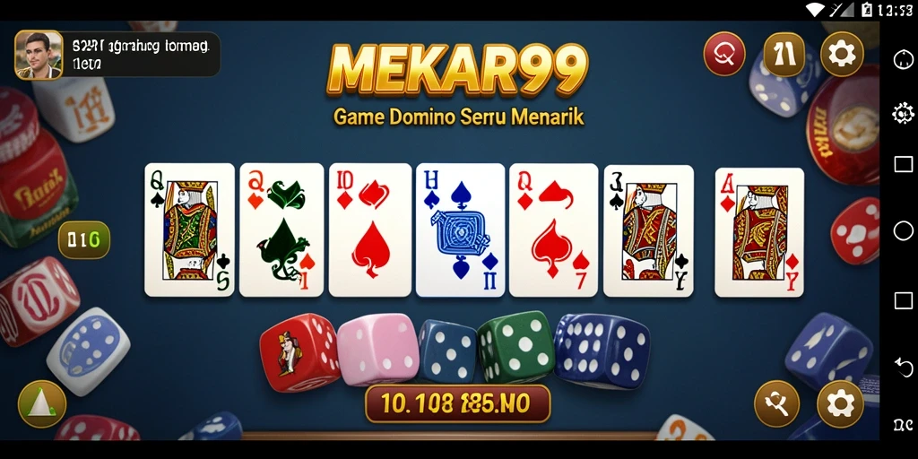 Screenshot gameplay MEKAR99 yang menampilkan serunya permainan Domino.