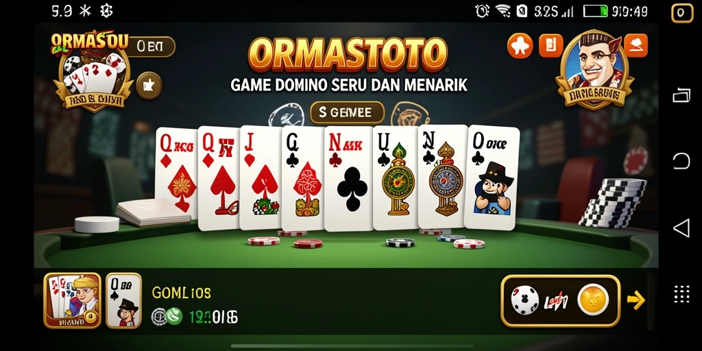 Tangkapan layar gameplay ORMASTOTO menampilkan pemain bersaing dalam permainan Domino.