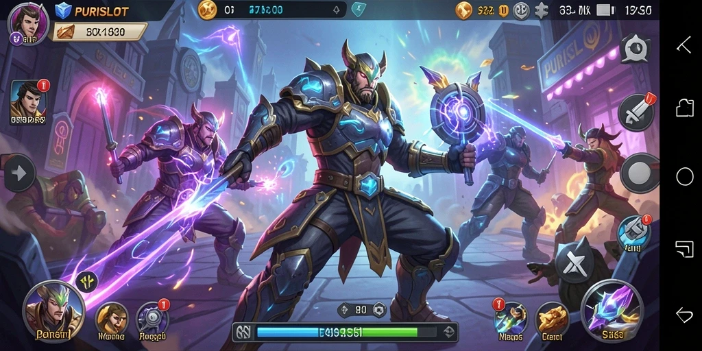 Gameplay aksi seru di PURISLOT dengan karakter unik bertarung.