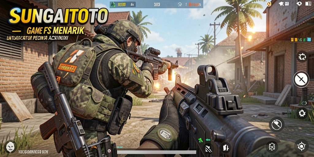 Tangkapan layar gameplay SUNGAITOTO menampilkan aksi tembak-menembak yang mendebarkan.