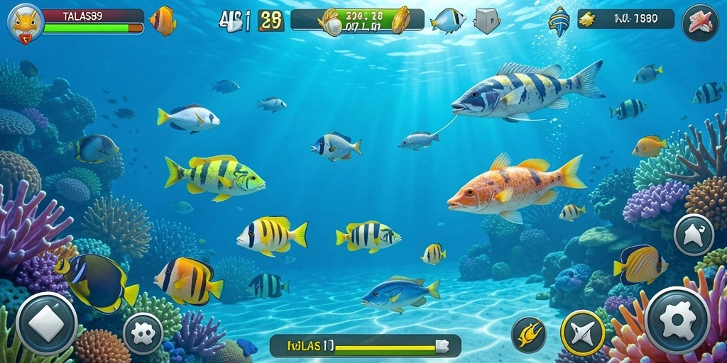 Tampilan screenshot dari gameplay Tembak Ikan yang seru.